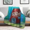 Thermal Flannel Throw Polyester Dr. Pepper Blanket -Soda Can Stuffed - Travel Blanket For Couch, Bed & Car, Perfect Gift For
