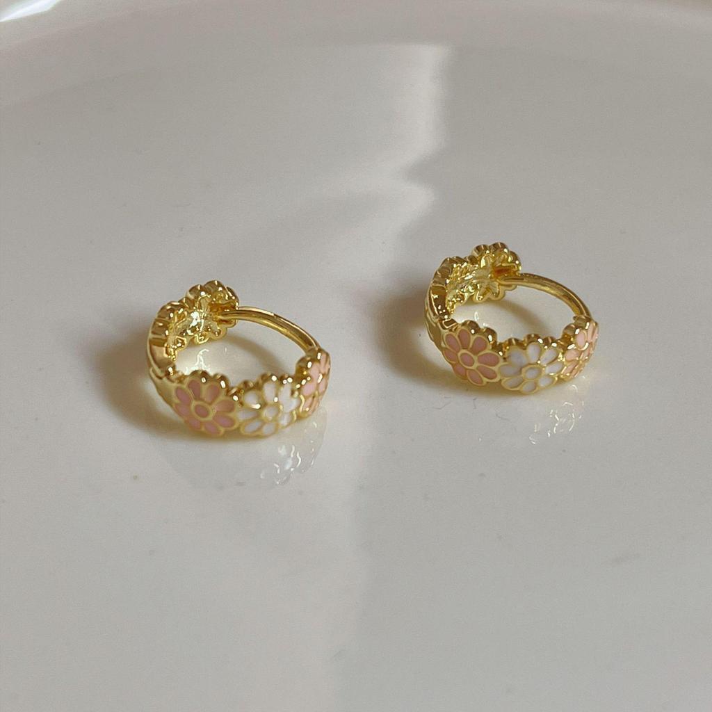 925 Silver Pink Heart Flower Butterfly Tassel Earrings - Sweet, Elegant, and Whimsical Design