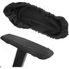 1 Pair Knitted Elastic Fabric Chair Armrest Covers Office Wheelchair Arm Rest Pad Elbows Forearms Pressure Relief Slipcover (Black)