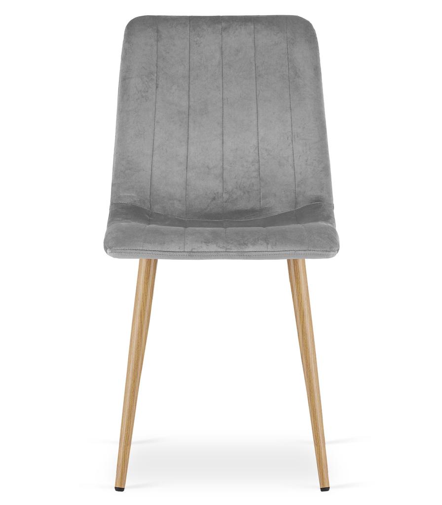 Lava Chair - Light Gray Velvet / Wood Color Legs X 1