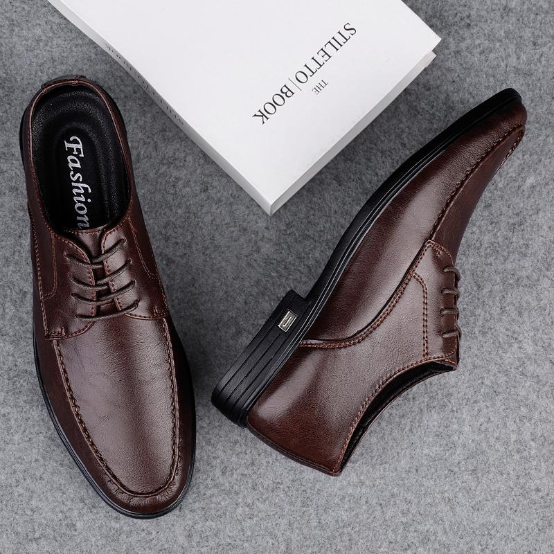 Nieuwe Casual Leren Schoenen Heren Ademend Luxe Merk Heren Kleding Schoenen Brogue Oxford Schoenen voor Heren Zacht Zakelijk Avondkleding