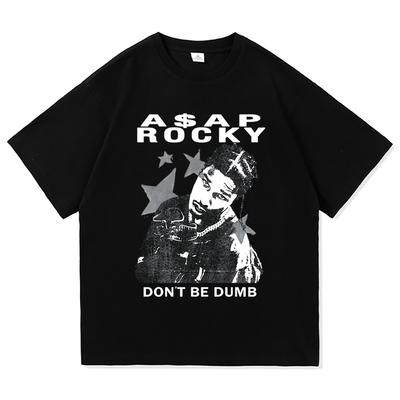 AAP Rocky Dont Be Dumb Album Graphics 100cotton Mens Shirt 2026 Summer Classic Men Womens Y2k Hip Hop Short Sleeve Tshirt