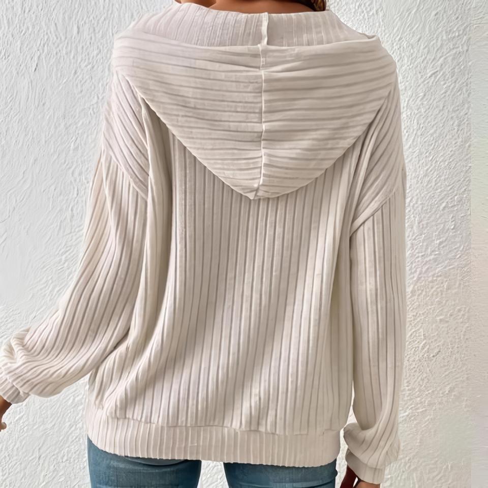 Dámské mikiny Základní jednobarevné pulovry Ležérní topy s dlouhým rukávem Lehký svetr s kapsou