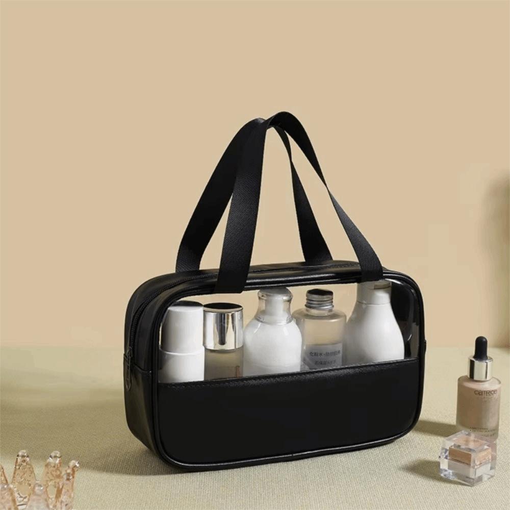 With Handle Portable Toiletry Pouch Transparent Women Wash Pack  Beach Activities