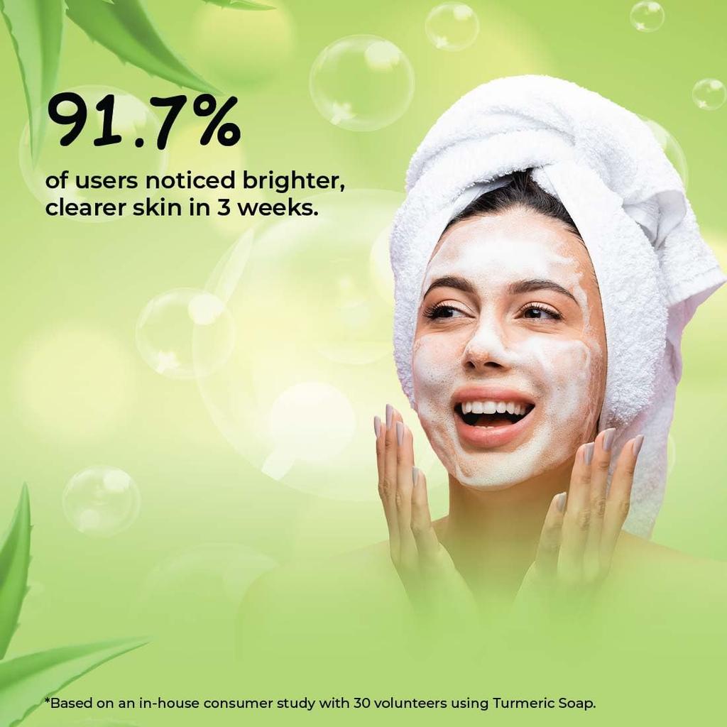 Sunny Herbals Turmeric Bath Soap Bars For Glowing Skin Deep Cleanse Exfoliating Wash Daily Home Use 75 gX Pack Of 4