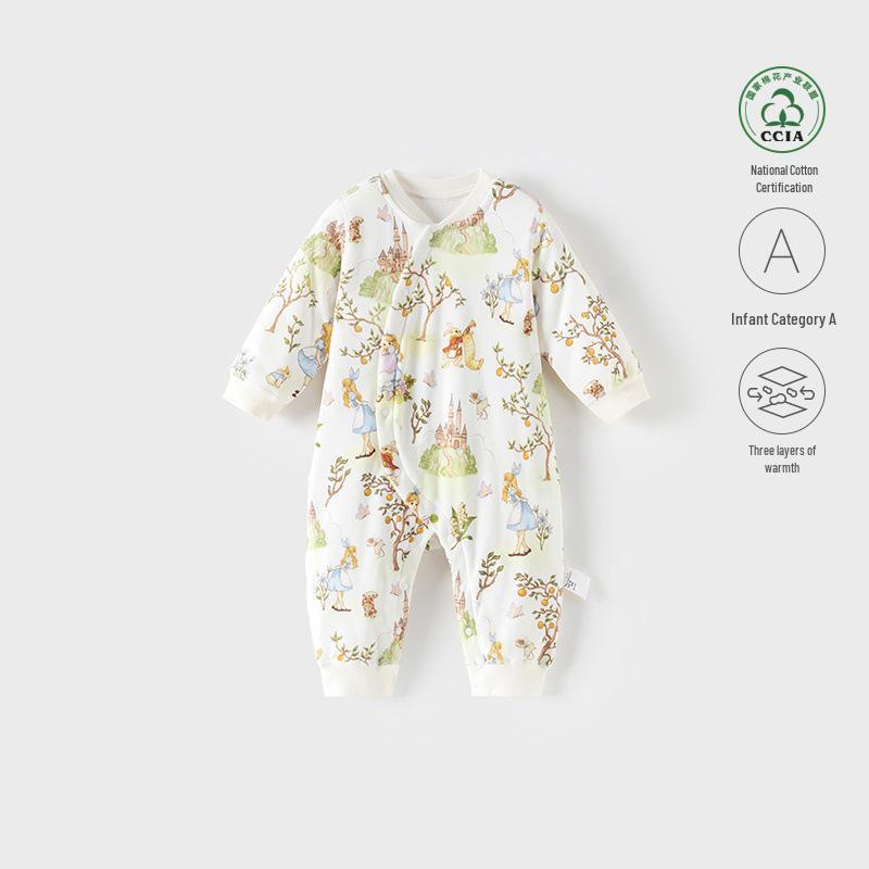

Newborn Thin Cotton Quilted Jumpsuit - Warm Autumn/Winter Baby Romper 80 cm