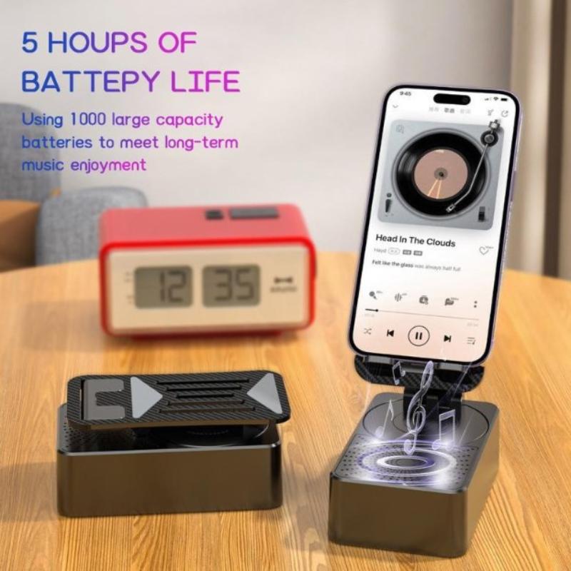 Altoparlante Bluetooth con Supporto per Telefono 5 in 1 Supporto per Cellulare Base Supporto Rotante a 360° Power Bank da 5000mAh