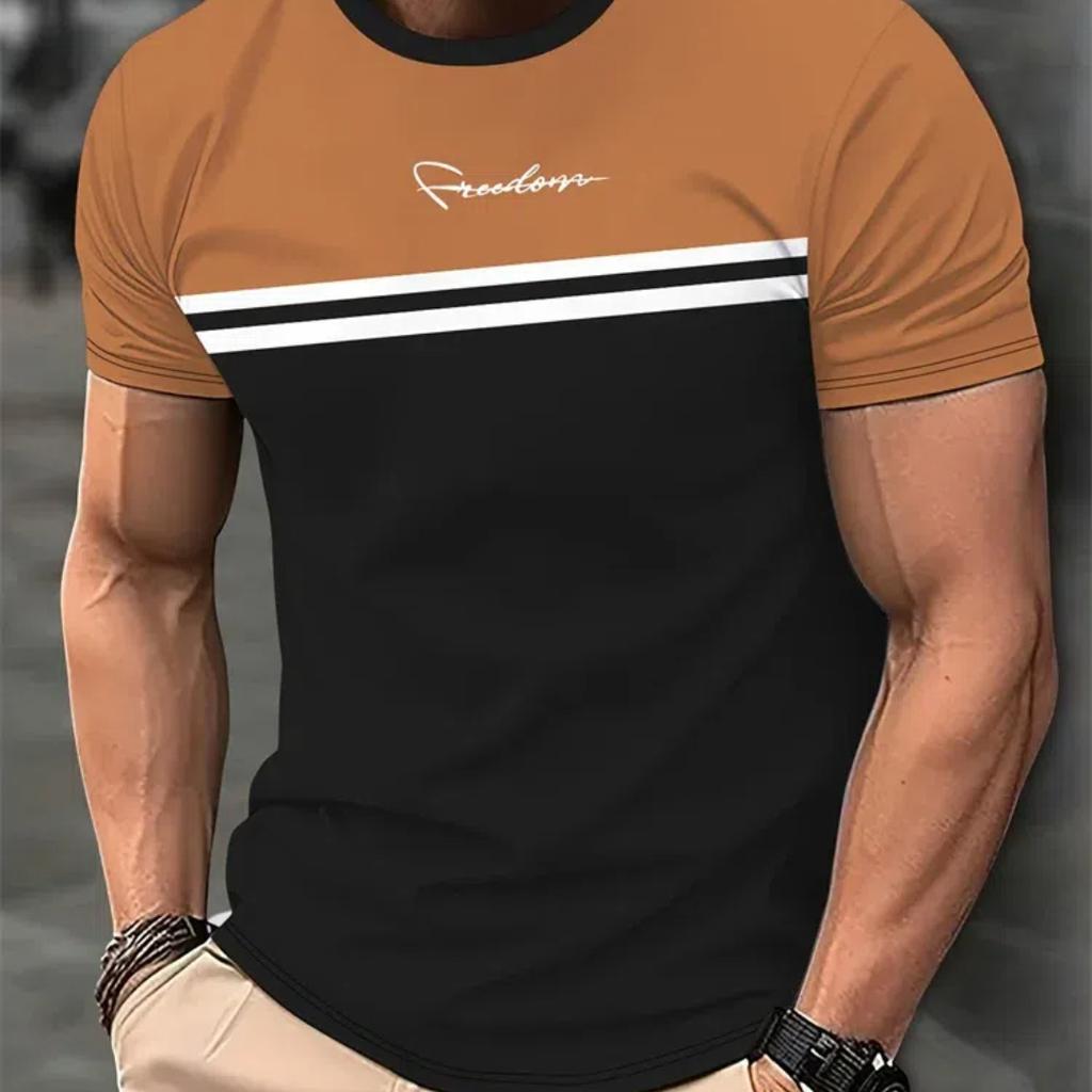 Mens Casual T Shirt Variegated Print T Shirt King Fitness Shirt Oversized Short Sleeve Tops Boys Tops Vintage Mens T Shirts