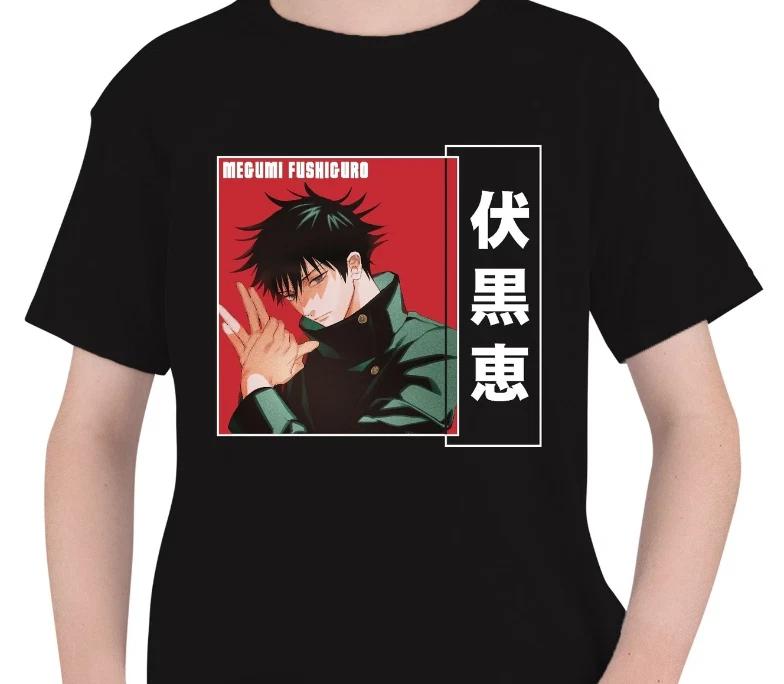 Megumi Fushiguro Jujutsu Kaisen Anime Manga Fan Gift Poster Unisex T-Shirt L