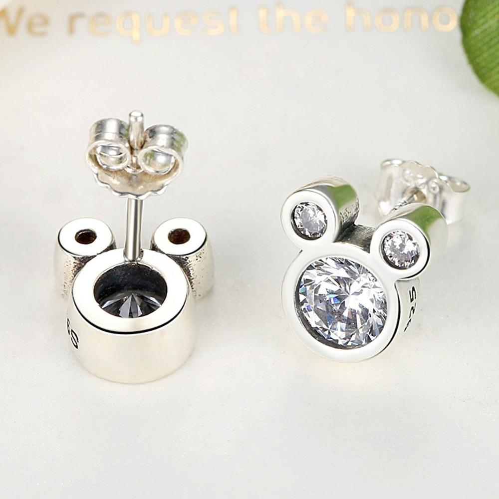 Mouse Shiny Zircon Earrings for Women Fashion European American Jewelry