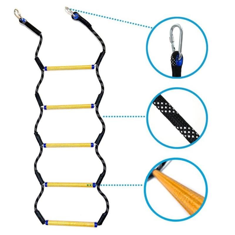 Portable Marine Boarding Rope Ladder Outdoor 5 Step Boat Rope Ladder Durable