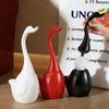 Cepillo para Inodoro Creativo de Cisne Limpieza del Hogar Base para Inodoro Mango Largo Juego de Cepillos de Limpieza Suministros de Decoración para Baño Regalo