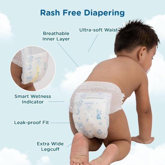 Mee Mee Premium Breathable Baby Diaper Pants, (M) Size, Pk of 28 For 6-11 Kgs | Fast Absorbing, Cotton Soft Feel with Wetness Indicator