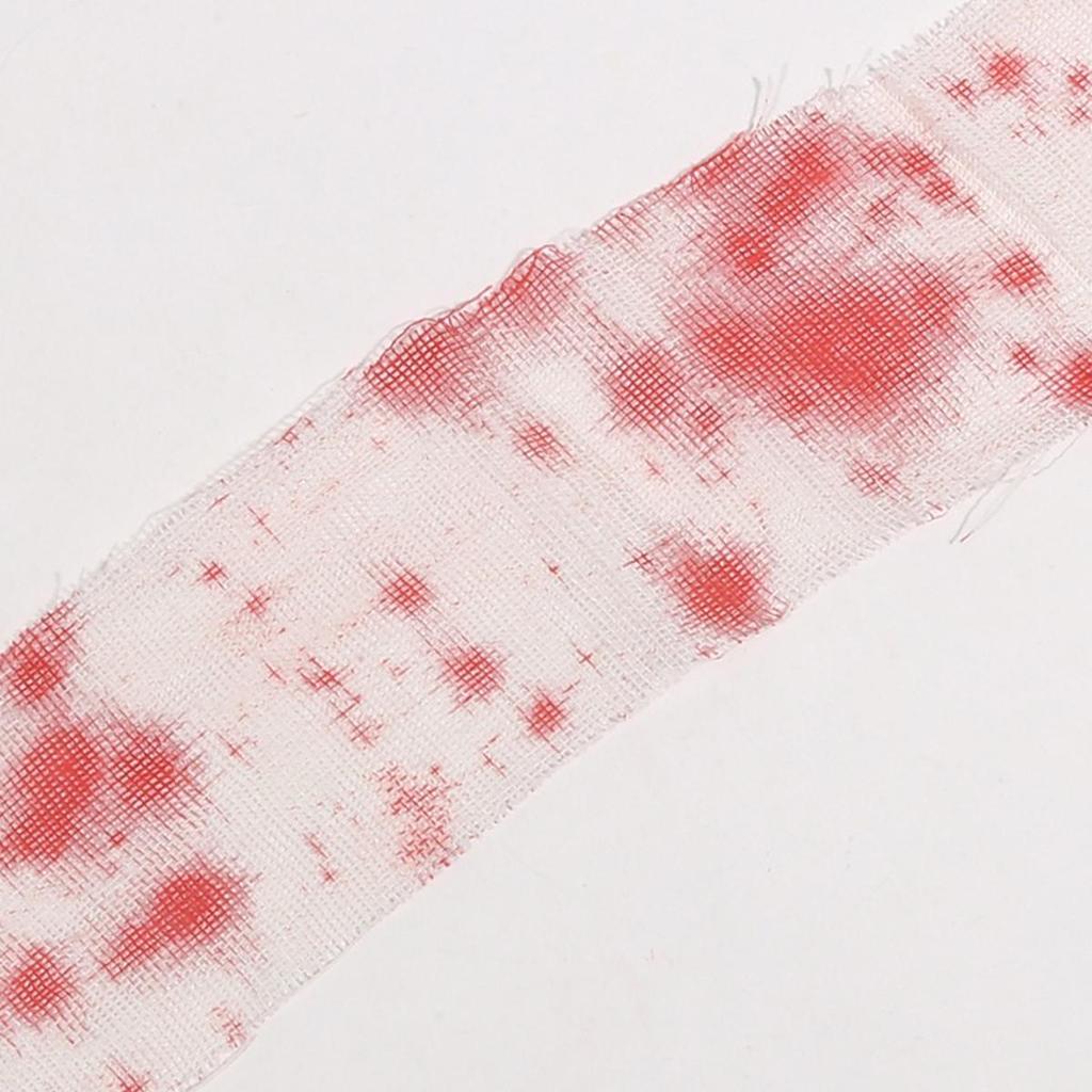 Halloween Bloody Gauze Decorations Horror Style Bloody Cloth Bandage Door Curtain Creates Spooky for Halloween Haunted House Party Decor