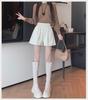 Women's High-Waist A-Line PU Leather Shorts - Brown, Autumn/Winter 2023, Fashionable Slim Wide-Leg Design for Outerwear with Boots.