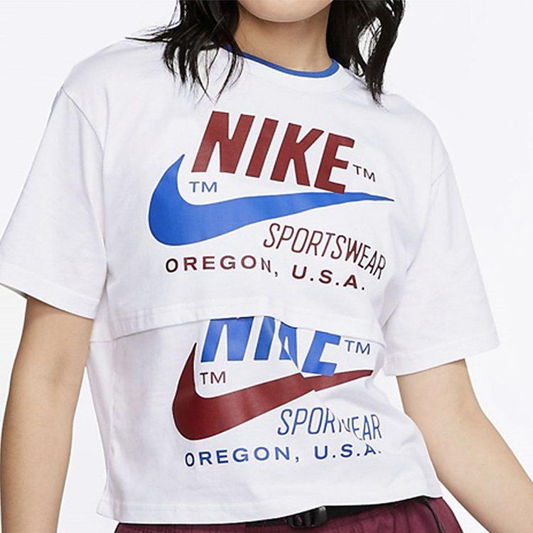 Nike Drop Shoulder Sleeve T Shirt Women's White CJ2041-100