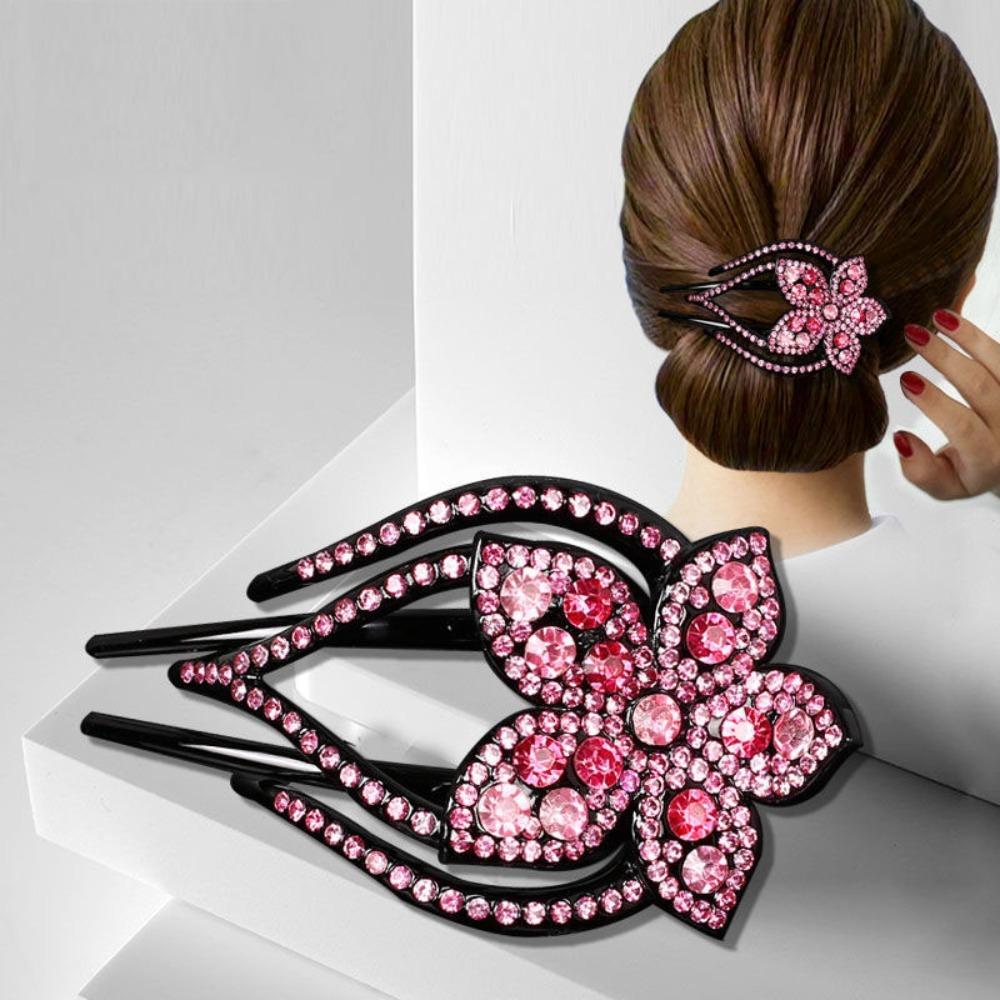 Colorful Accessories Women s Crystal Hair Clips Crystal Resin Rhinestone Hairpin Plastic Insert Comb Hairgrip Women