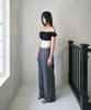 FOUR YOUNG Mid-Rise Summer Slacks Pinstripe