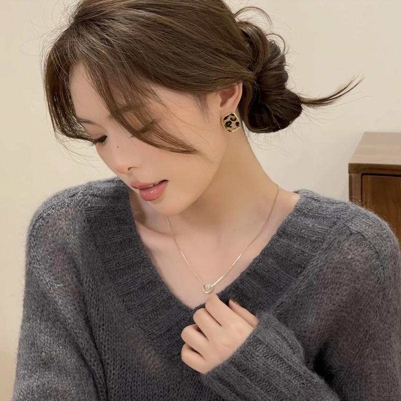 Leopard Print French Luxury Square Stud Earrings - Unique, Stylish, and Versatile Women's Accessory