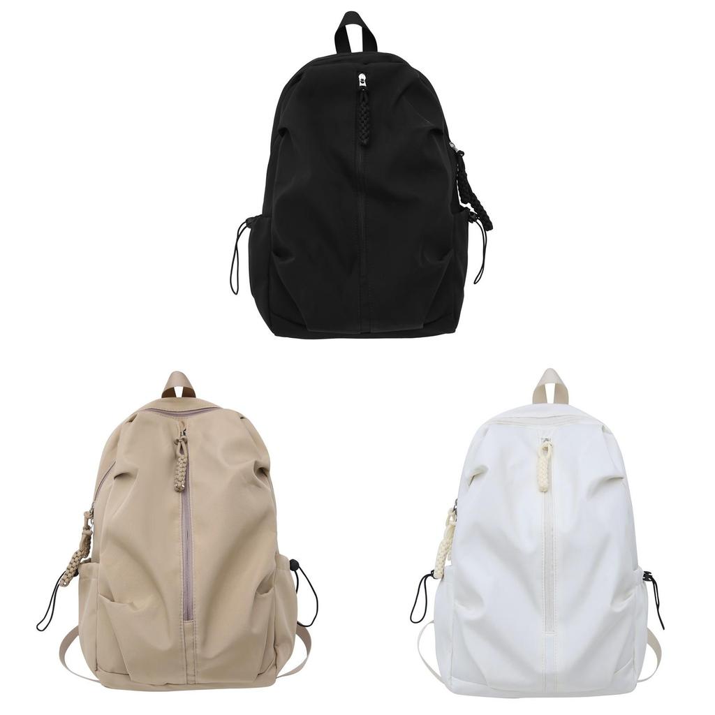 Nylon Student Backpack With Multiple Pockets For Daily Use