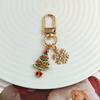 Festive Christmas Keychain: Metal Tree, Snowman & Santa Bag Charm – Stylish Small Gift