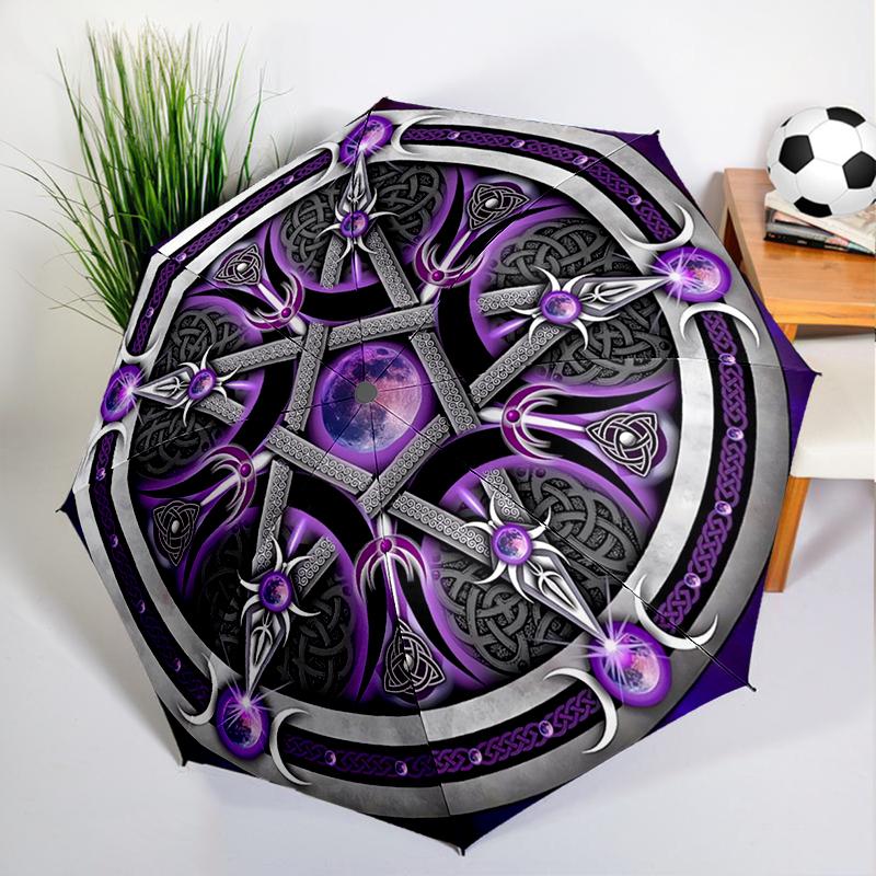 Witchcraft Pentagram Umbrella Automatic Open/close, Sturdy Iron Frame & 8-Rib Struct, Umbrella for Women & Men, Christmas Gifts