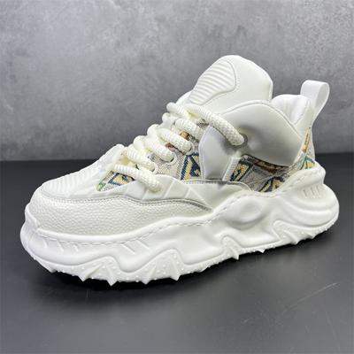 Chunky Sneaker Men Designer Running Shoe Fashion Casual Microfiber Leather Breathable Height Increased Flat Platform Sport Shoes