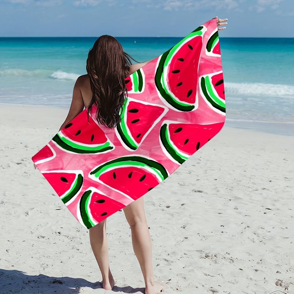 1 Stück Wassermelonen Strandtuch Schwimmen Schnelltrocknend und Super Saugfähig Geeignet für Strandurlaub Pool Sommergeschenk für Freunde