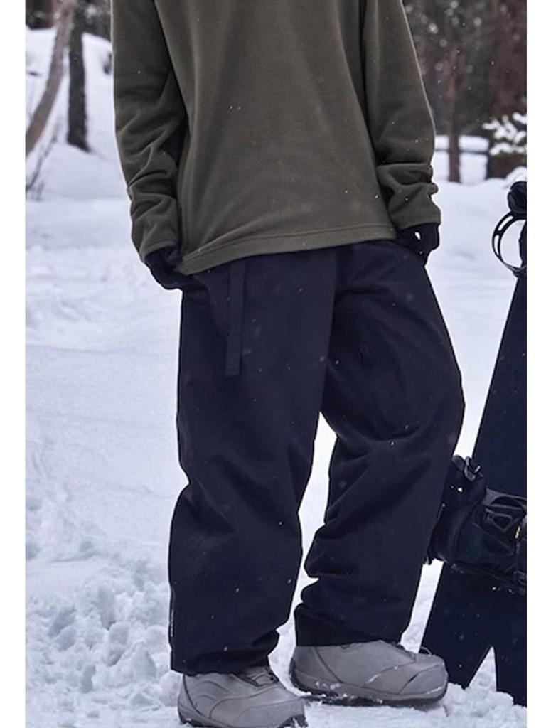 Unisex Waterproof Ski & Snowboard Pants: Loose Fit, Warm, Plus Velvet, for Men & Women.