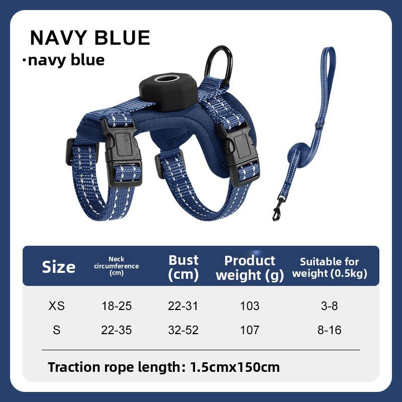 Light Soft Cat Harness Anti‑Escape Pet Chest Back Strap Support Locator Installation Anti‑Lost Adjustable Walking Harness for Kitten Cat