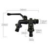 1PCS Outdoor Garden Brass Water Faucet Tap Anti-Freeze Bibcocks with Hose Connector Dual Outlet for Washing Machine
