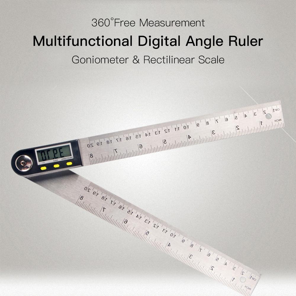 Digital Angle Finder, Stainless Steel Angle Measuring Tool Digital Angle Gauge Electronic Angle Ruler with LCD Display for Woodworking Carpenter Const