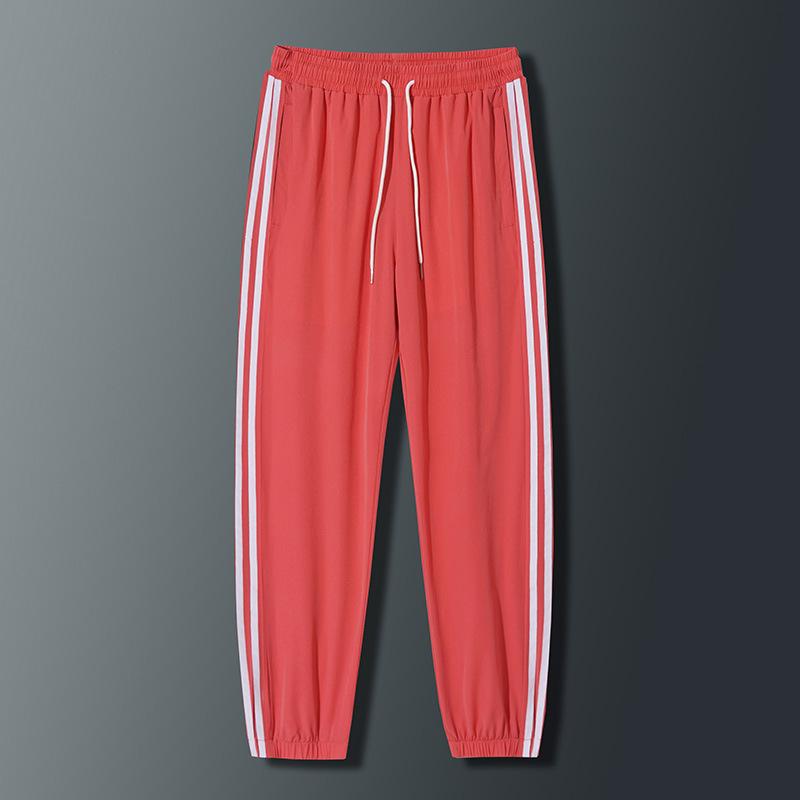 

Мужские повседневные спортивные штаны, мужские базовые брюки, спортивный костюм, тонкие дышащие спортивные брюки с боковой полосой 4XL арбуз красный