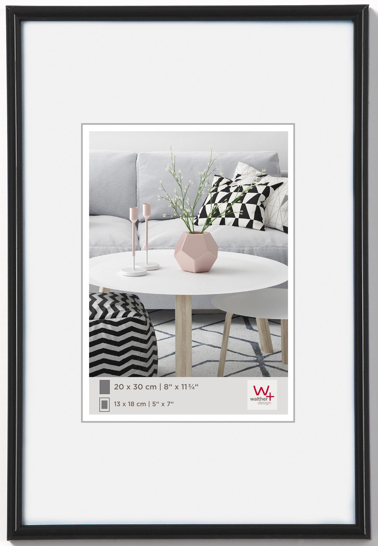 Walther Design Galeria Kunststoff Bilderrahmen 40x60 Cm (30 X 45 Cm) Schwarz