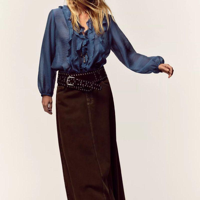 Za Autumn New Arrivals Women's Clothing Zr European and American Style Fashionable Loose Layered Decorative Long-Sleeve Shirt 5029209