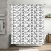 Black Cat Print Shower Curtain Waterproof Fabric for Bathroom Decorations with Hook Rings Set