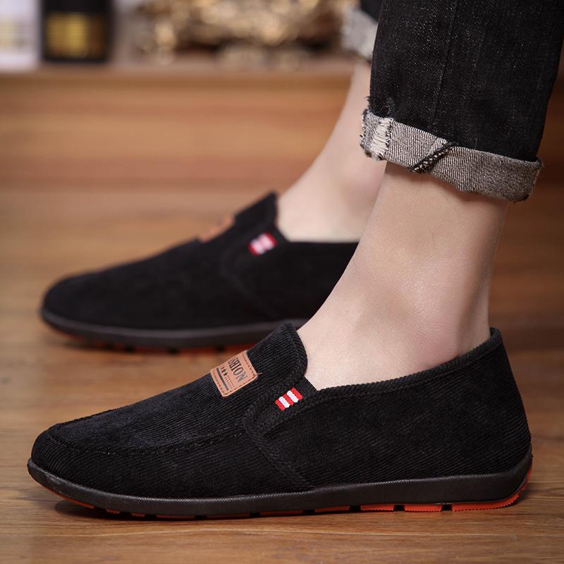 Spring Breathable Men'S Shoes Beijing Old Canvas Shoes Men'S Korean Version Shoes Casual Shoes Foot Cover Driving Lazy Shoes Men'S Cloth Shoes