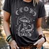 Star Moon Mushroom Plant Pattern, Fashion Women's Short Sleeve Top