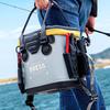 Micro Fishing Mesh 12L Waterproof Storage Container for Fishing and More [DRESS] Bucket, Black/Orange (with Pocket), Approx. Capacity, EVA,