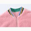 Fleece Children's Jackets Splicing Sleeve Cute Warm Fleece Boys and Girls Casual Sweater Warm Coat