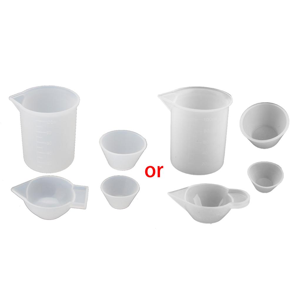4 Pieces/Set Silicone Resin Measuring Cups Epoxy Resin Casting & Mixing Supplies