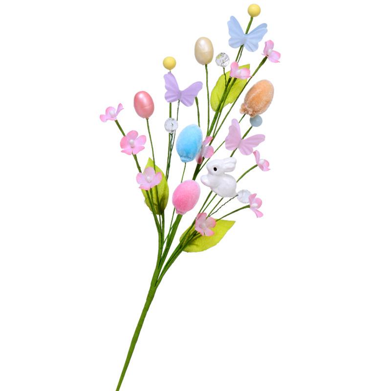 1Pc Rabbit Bouquet Practical Artificial Flower DIY Easter Decoration INS Resurrection Egg Festival Supplies