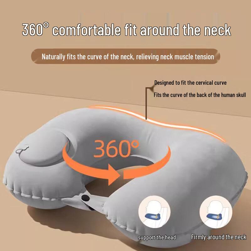 KASHICONG Inflatable U-shaped Neck Travel Pillow