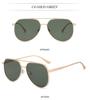 High-End Men's Retro Double Bridge Aviator Sunglasses - Fashionable Metal Goggles for Sun Protection