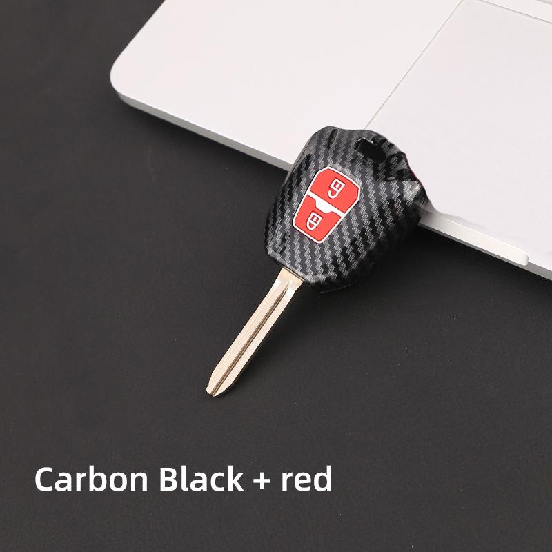 Abs Carbon Car Key Case Cover Shell Skin Holder Fob Bag Set For Isuzu D-Max Mux Truck Dmax 2 Buttons Keyless Protector