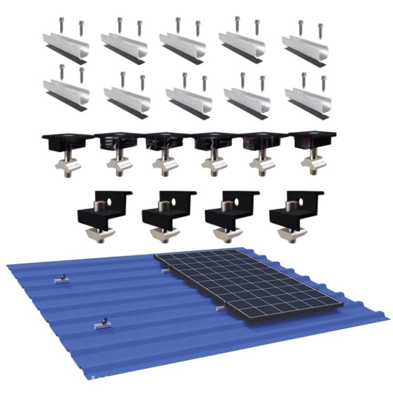 Solar Panel Mounting Brackets Set 4/6/10Pcs Mid End Clamps Rails Included Easy Install for Off Grid Solar System