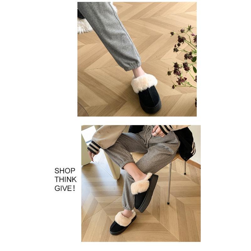Winter New Snow Shoes Plus-size Flat Short Shoes for Women with Fleece and Thickened Warm Snow Boots for Women