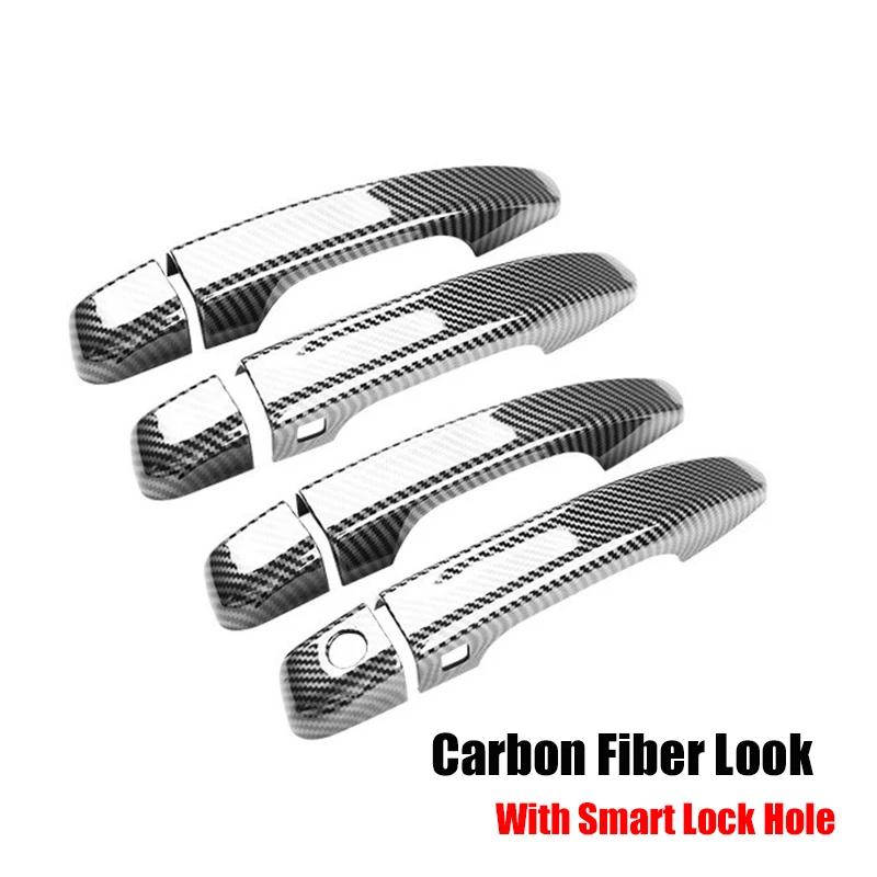 For Honda Accord 10th 2018 Door Handle Cover Protector Trim Exterior Car Accessories Carbon Fiber Look Gloss