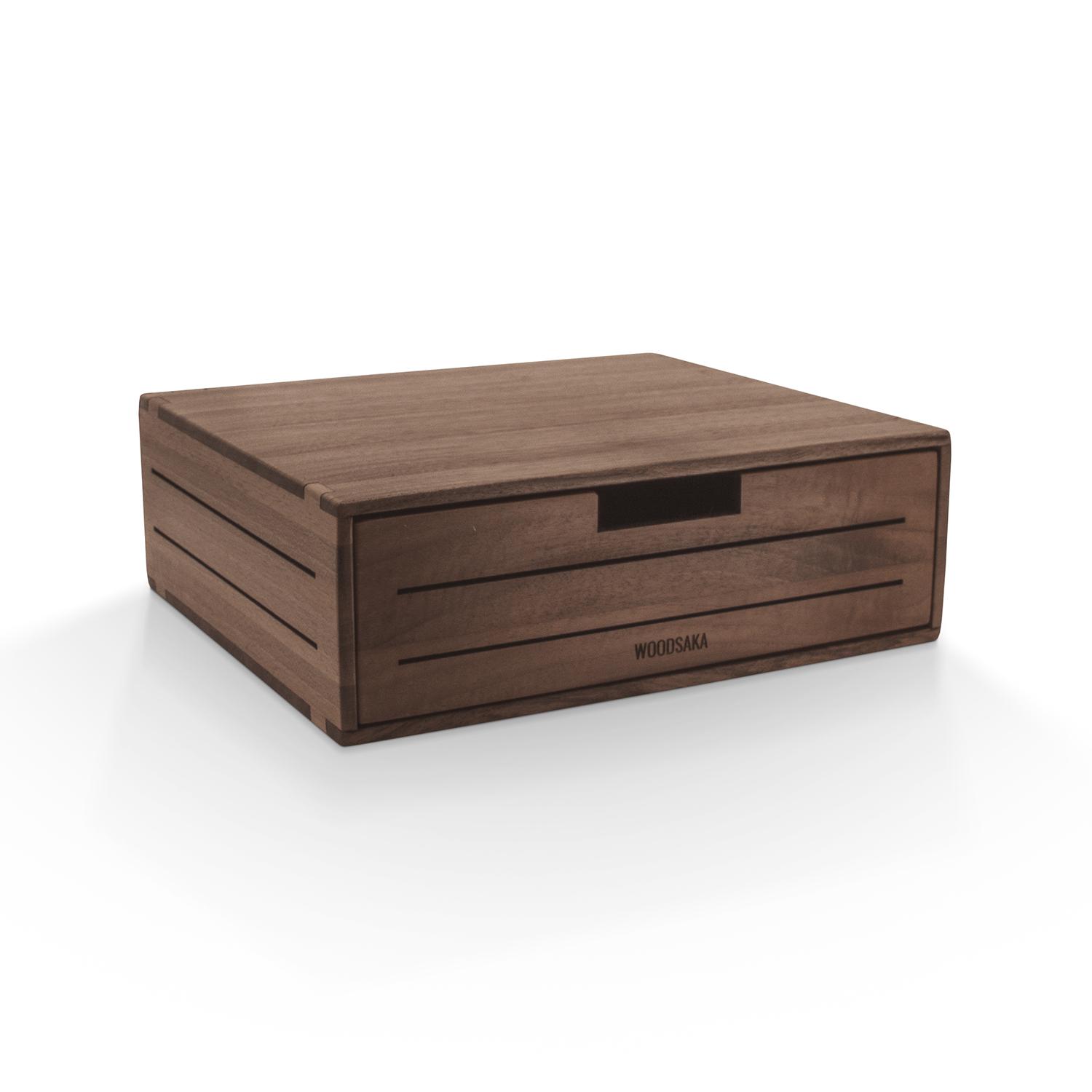 

Подставка для монитора с ящиком – ореховое дерево – маленькая – 26,1 см x 22,5 см x 8,8 см(час) - ВУДСАКА