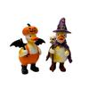 Mit Kürbishut und Skelettkolben Harz Halloween Figurine Set von 2 - Dekorative Ornamente für die Wohnkultur